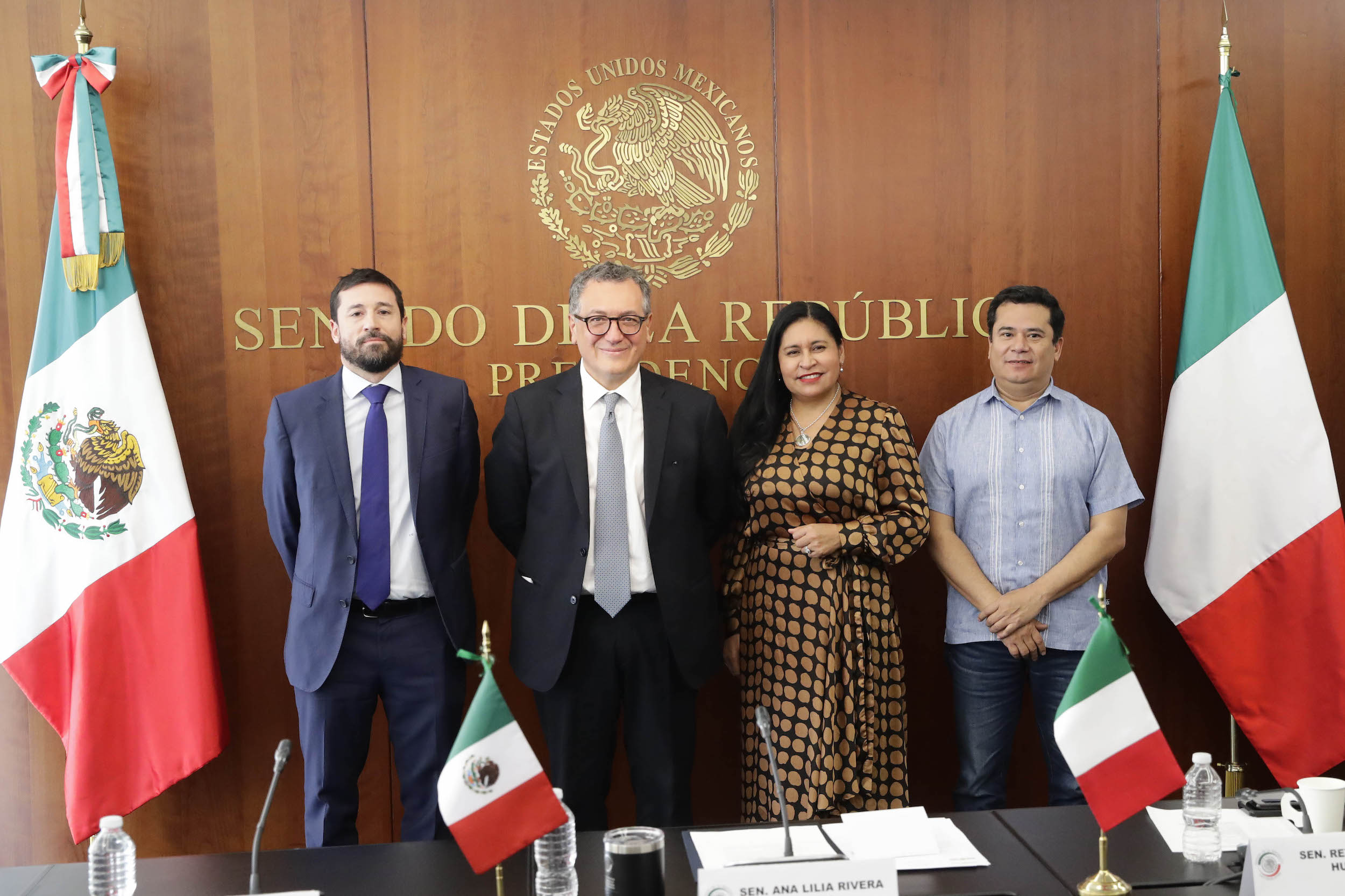 Visita al Senado de la República del embajador de Italia en México, Alessandro Modiano