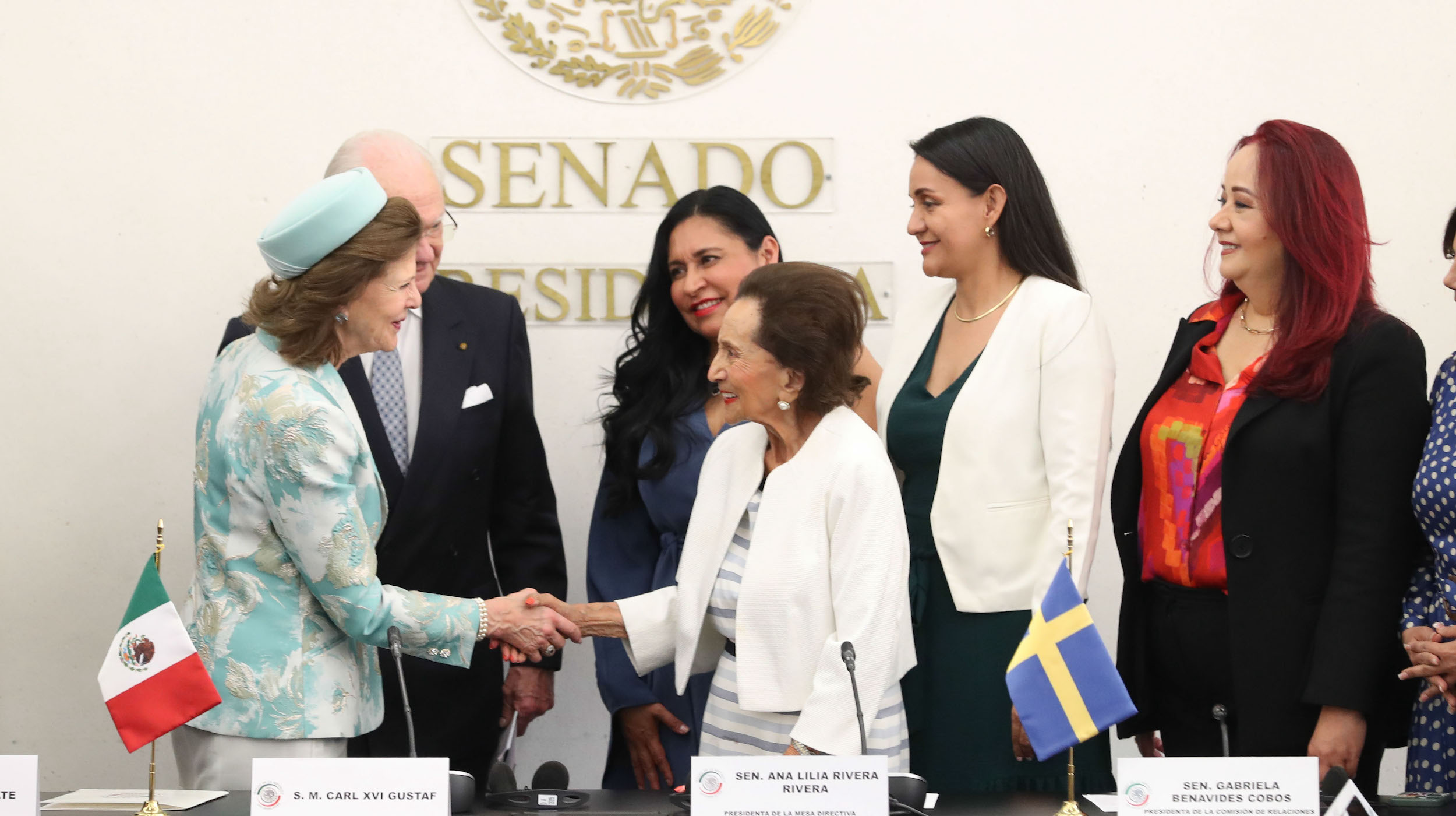 Visita al Senado de la Repuiblica de los Reyes de Suecia-