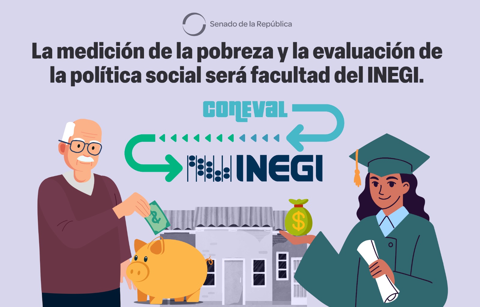 Aprueba Senado de la República dictamen para transferir funciones del CONEVAL al INEGI