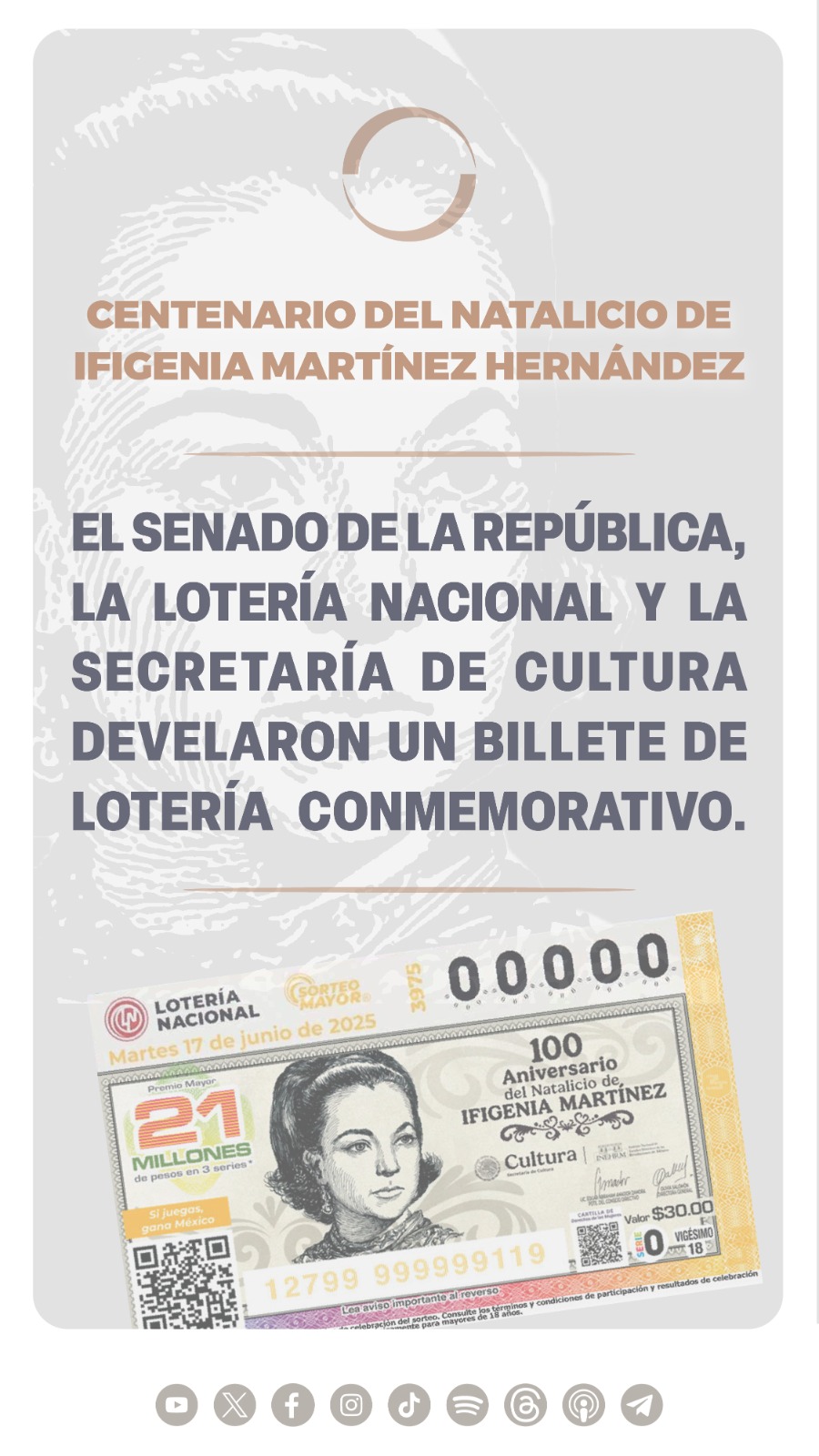 Centenario del natalicio de Ifigenia Martínez Hernández