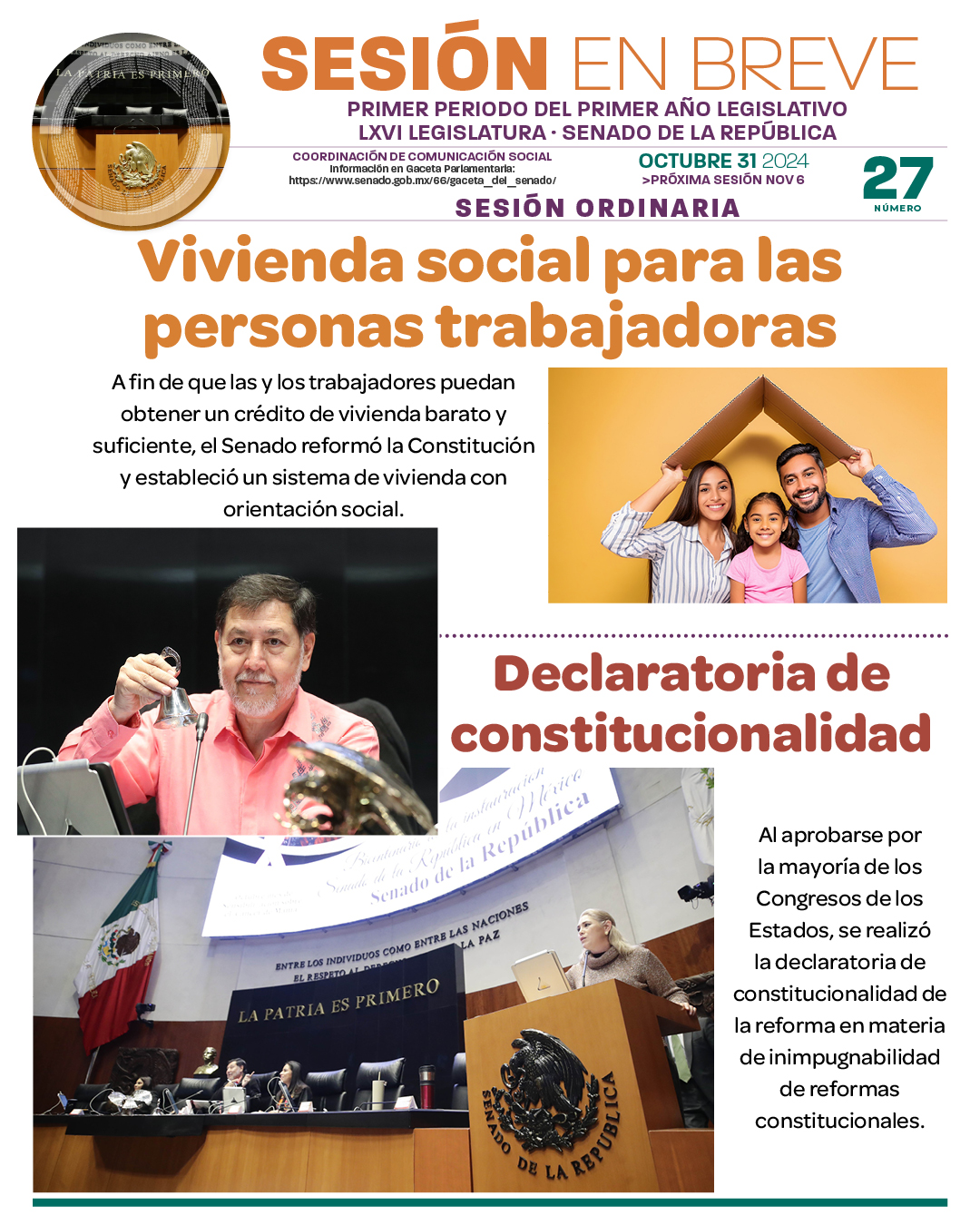 Sesión en breve de la sesión del 31 de octubre de 2024