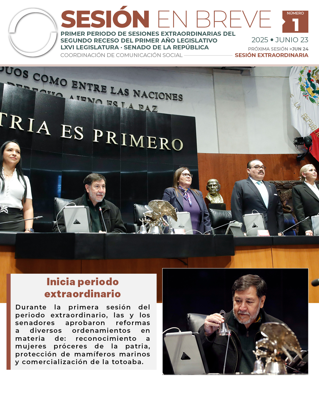 Sesión en breve de la sesión de la Comisión Permanente del 23 de junio de 2025