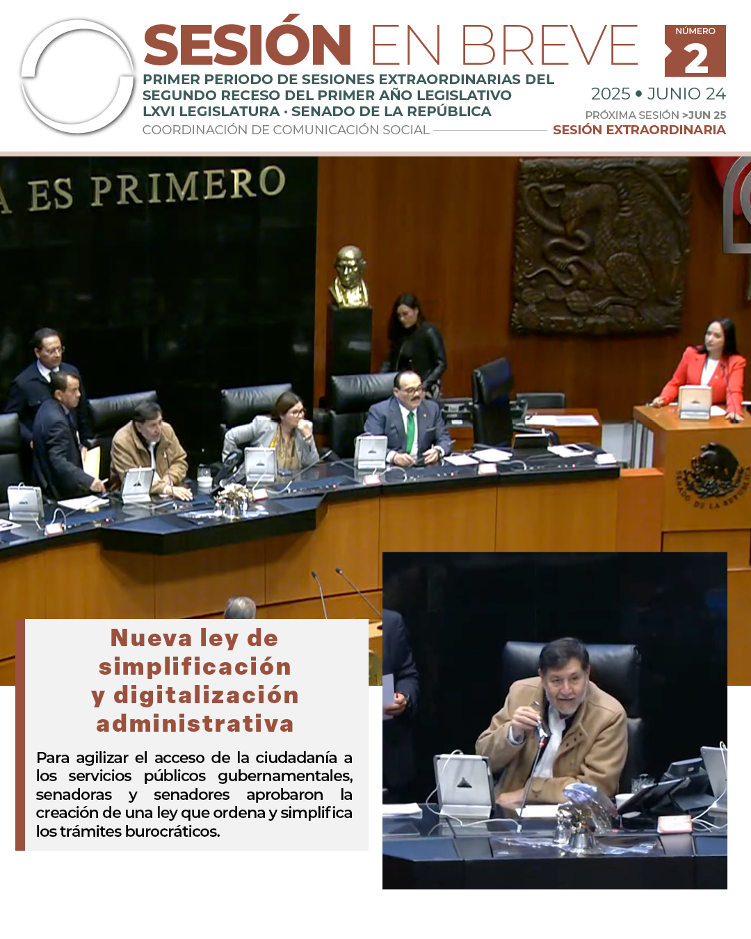 Sesión en breve de la sesión de la Comisión Permanente del 24 de junio de 2025