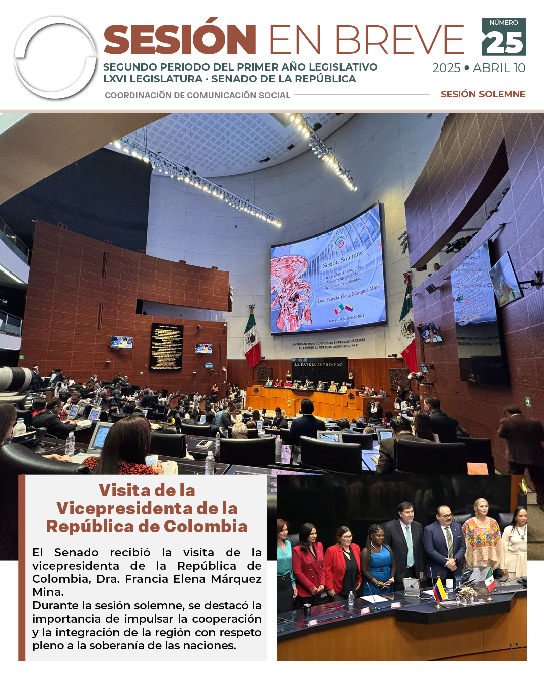 Sesión en breve de la sesión solemne del 10 de abril de 2025