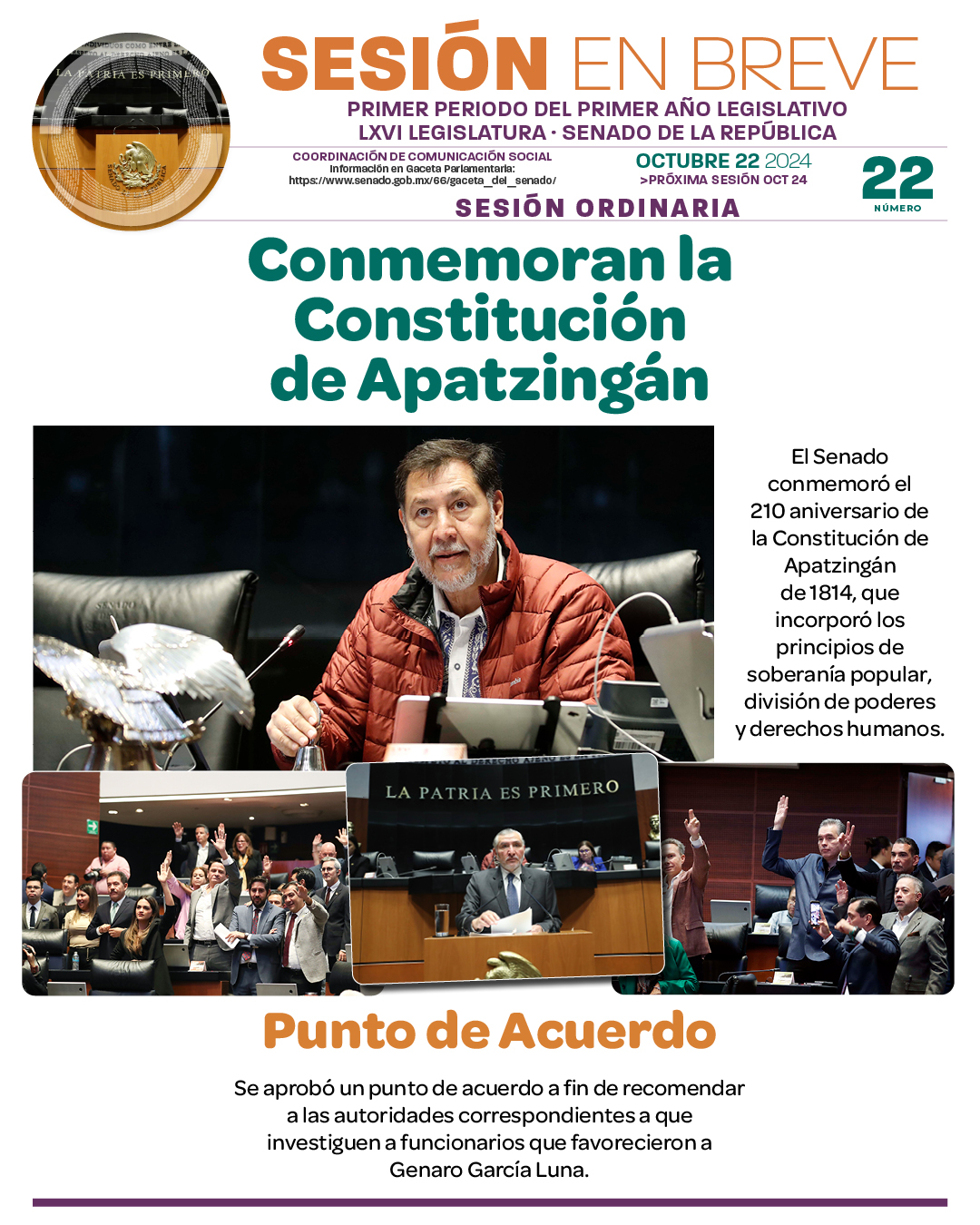 Sesión en breve de la sesión del 22 de octubre de 2024