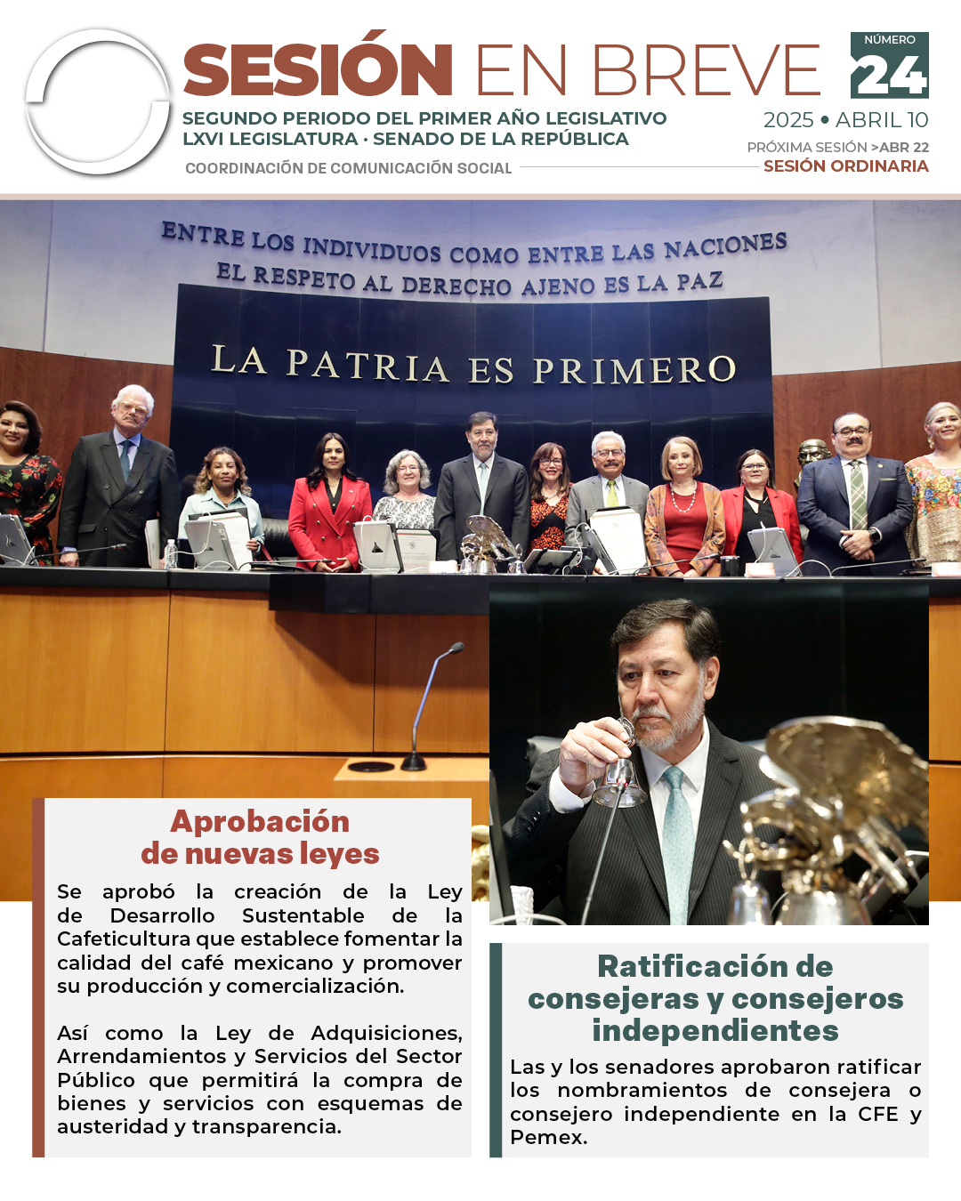 Sesión en breve de la sesión del 10 de abril de 2025