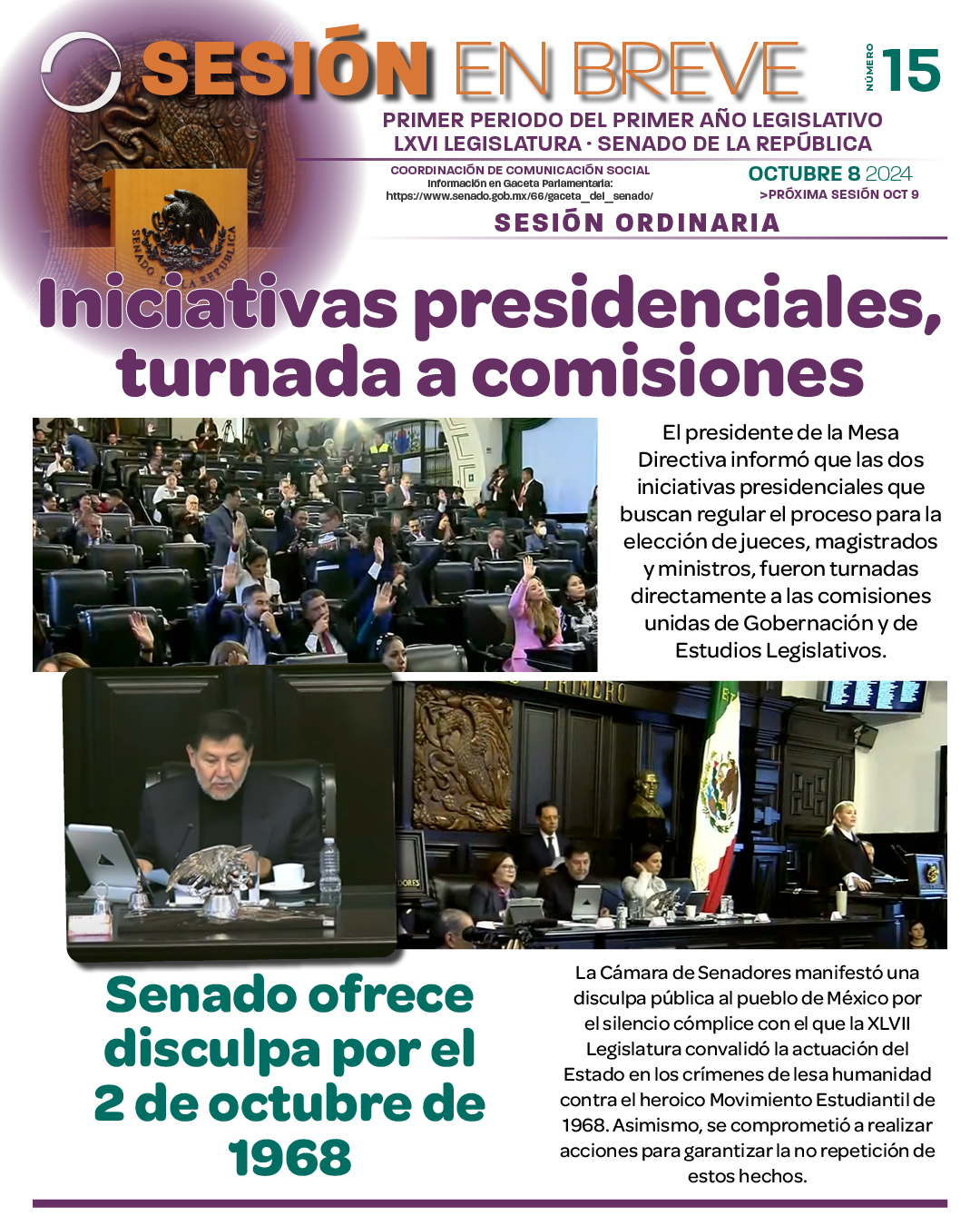 Sesión en breve de la sesión del 8 de octubre de 2024