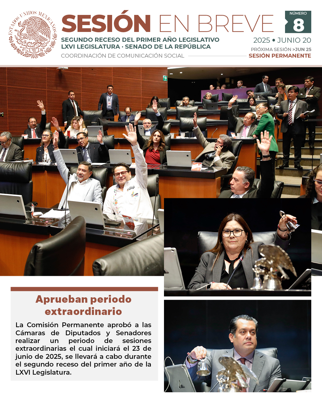 Sesión en breve de la sesión de la Comisión Permanente del 20 de junio de 2025