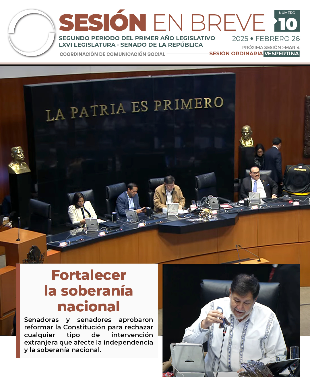 Sesión en breve de la sesión vespertina del 26 de febrero de 2025